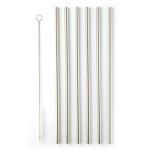Taylor's Eye Witness - 6Pcs Stainless Steelstraws With Cleaner - 6Xstraight 21.5Cm Stainless Steel - Limolin 
