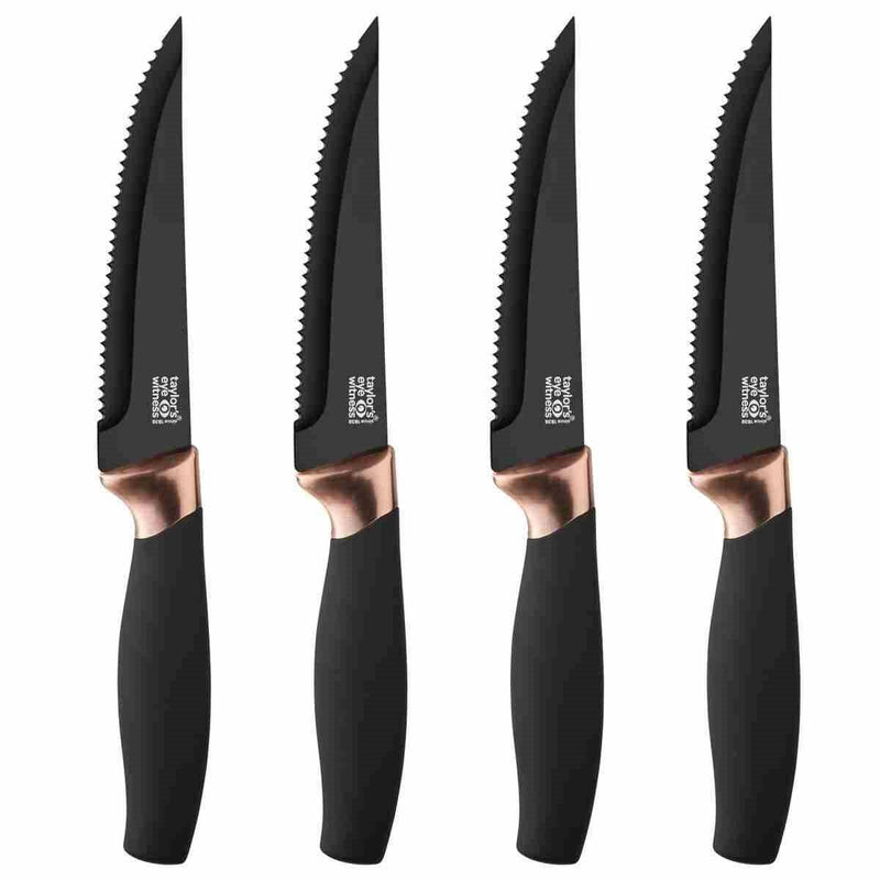 Taylor's Eye Witness - Brooklyn 4Pc Steak Knife Set - Copper Bolster - Limolin 