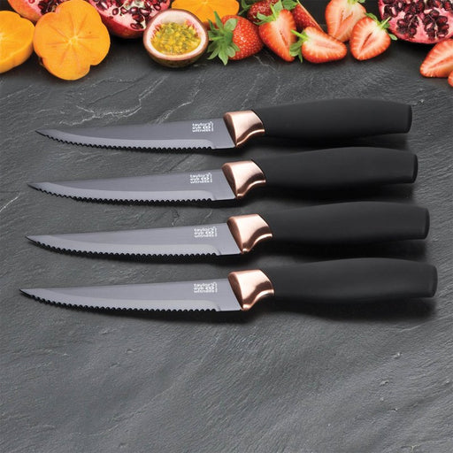 Taylor's Eye Witness - Brooklyn 4Pc Steak Knife Set - Copper Bolster - Limolin 