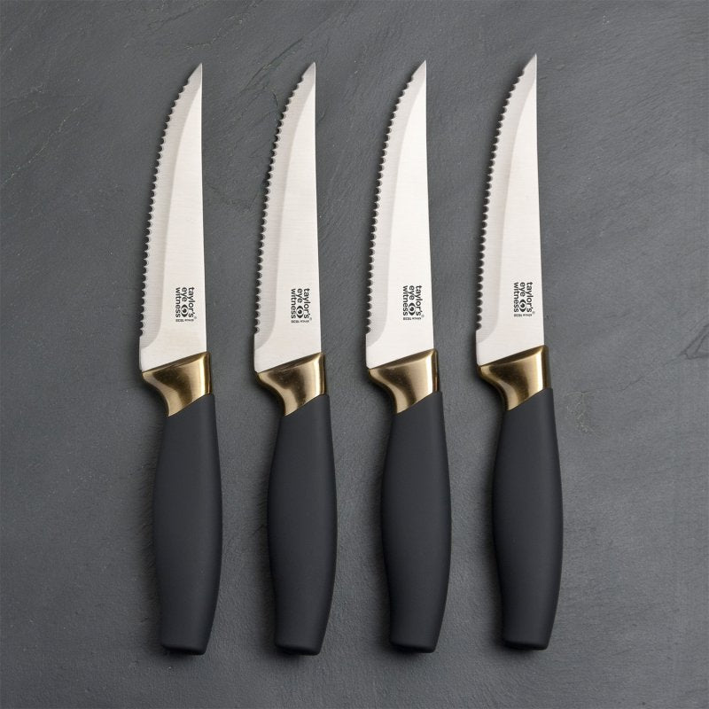 Taylor's Eye Witness - Brooklyn Brass 4 Pc Steak Knife Set - Limolin 