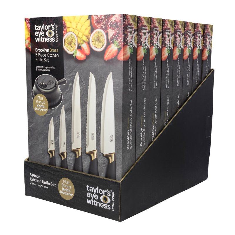 Taylor's Eye Witness - Brooklyn Brass 5 Pc Knife Set - Limolin 