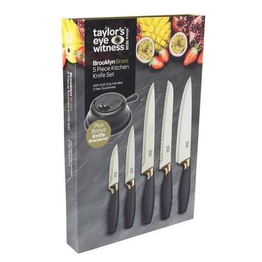 Taylor's Eye Witness - Brooklyn Brass 5 Pc Knife Set - Limolin 