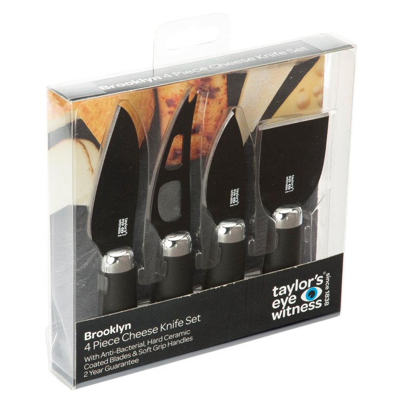 Taylor's Eye Witness - Brooklyn Chrome 4 Pc Cheese Knife Set - Limolin 