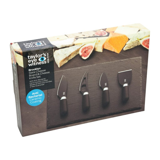 Taylor's Eye Witness - Brooklyn Chrome Cheese Set W/Slate Board - Limolin 