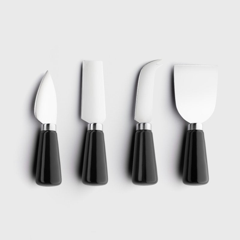 Taylor's Eye Witness - Ceramic Cheese Knife Set Black W/Block - Limolin 