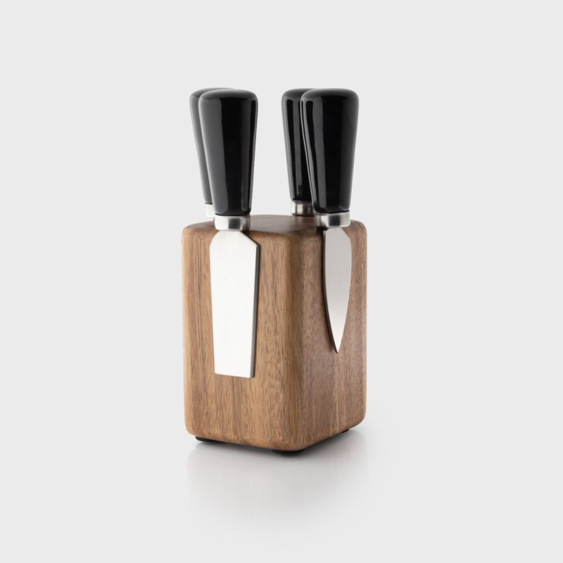 Taylor's Eye Witness - Ceramic Cheese Knife Set Black W/Block - Limolin 