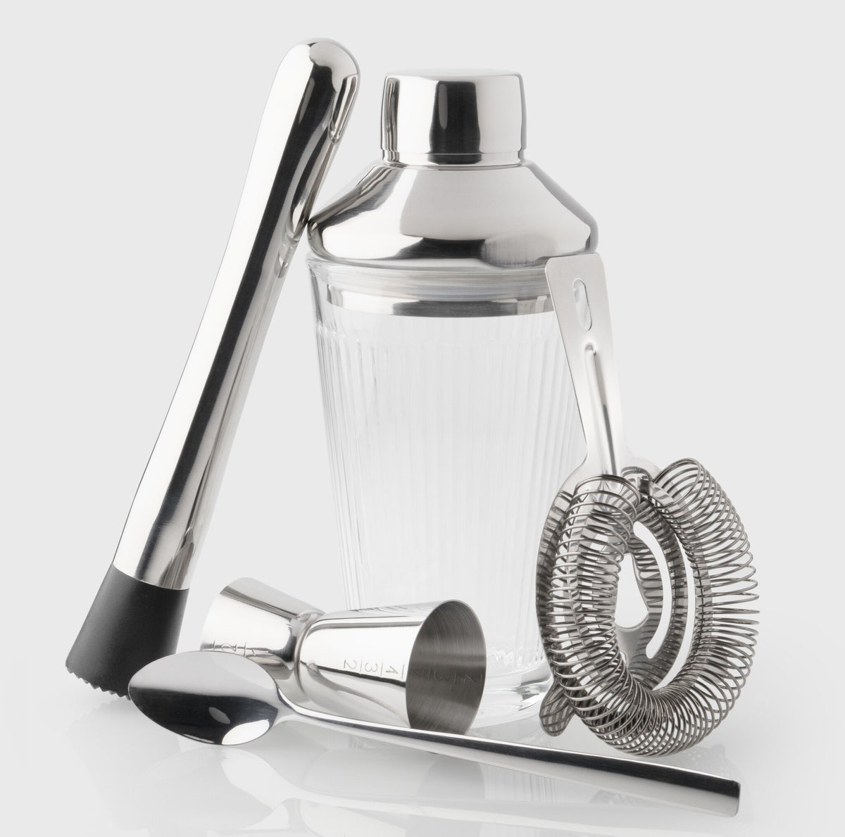 Witness Cocktail Taylor's Eye Witness - Cocktail Set/5 Reeded Glass/S/S — LIMOLIN