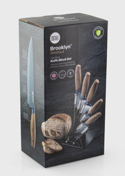 Taylor's Eye Witness - Fan Knife Block Set/5 Brooklyn Walnut - Limolin 