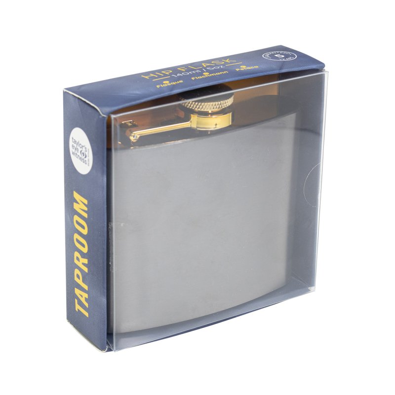 Taylor's Eye Witness - Hip Flask Black W/Brass Lid 140Ml/5Oz - Limolin 