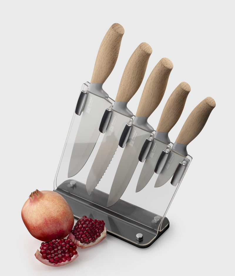 Taylor's Eye Witness - Sloping Knife Block Set/5 Brooklyn Beech - Limolin 