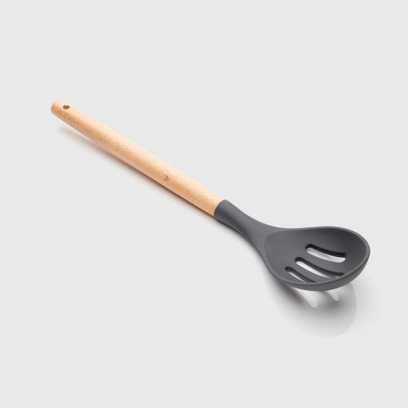 Taylor's Eye Witness - Slotted Spoon Silicone With Beech Wood Handle 32Cm/12.5" - Limolin 