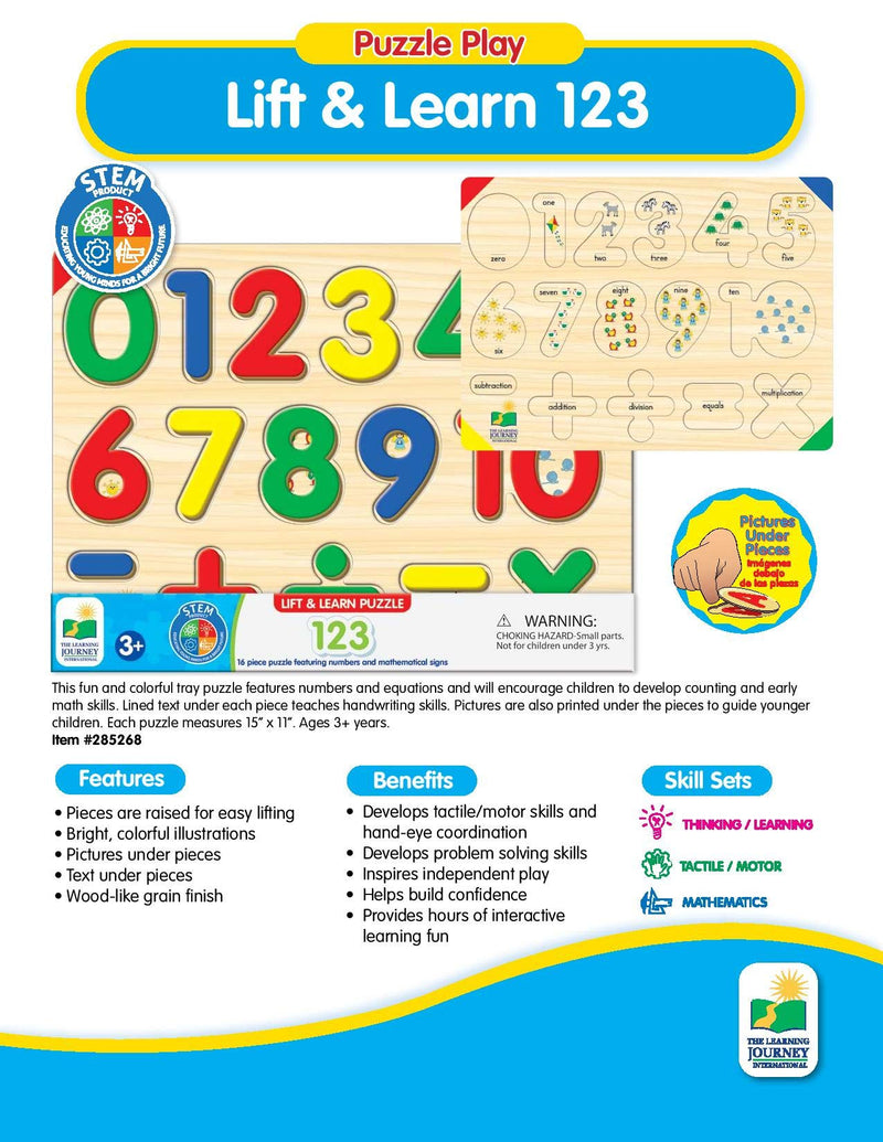 The Learning Journey - LIFT & LEARN 123 NUMBER PUZZLE - Limolin 