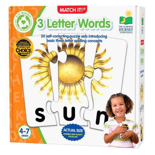 The Learning Journey - MATCH IT! - 3 LETTER WORDS - Limolin 