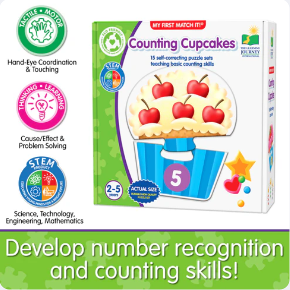 The Learning Journey - MY FIRST MATCH IT! - COUNTING CUPCAKES - Limolin 