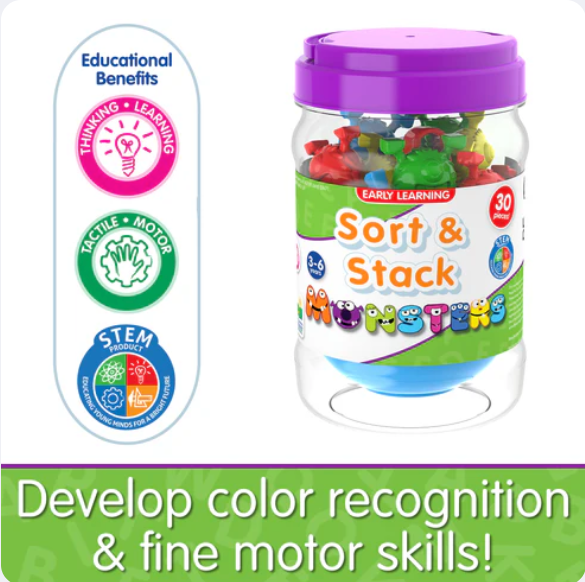 The Learning Journey - SORT & STACK MONSTERS - Limolin 