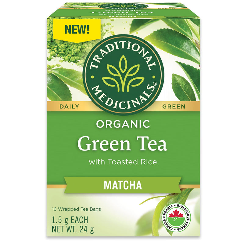 Traditional Medicinals - Org Green Tea w Matcha - 16 Tea Bags - Limolin 