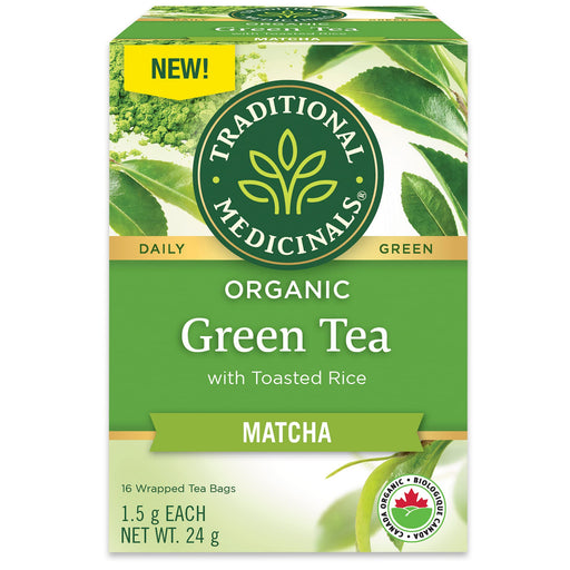 Traditional Medicinals - Org Green Tea w Matcha - 16 Tea Bags - Limolin 
