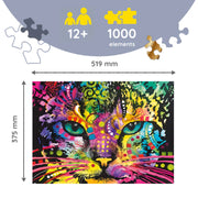 Trefl - Puzzle - Colorful Cat - Wooden - 1000Pc - Limolin 