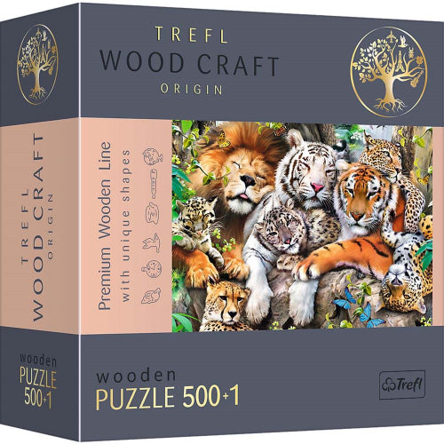 Trefl - Puzzle - Wild Cats In The Jungle - Wooden - 500Pc - Limolin 