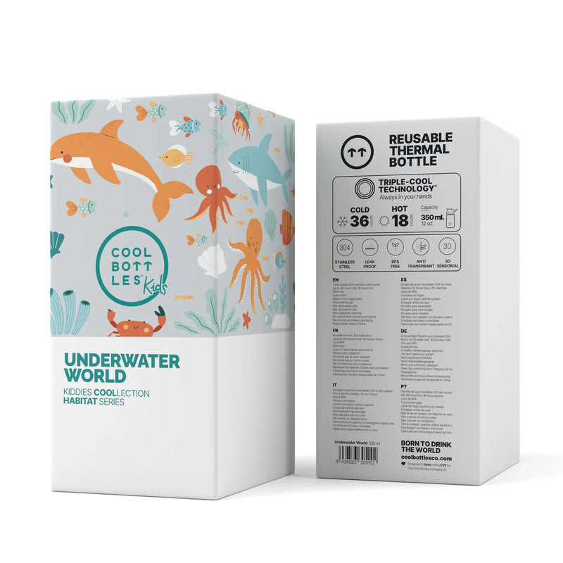 Cool Bottles - Kiddies 350ml - Habitat Series - Underwater World