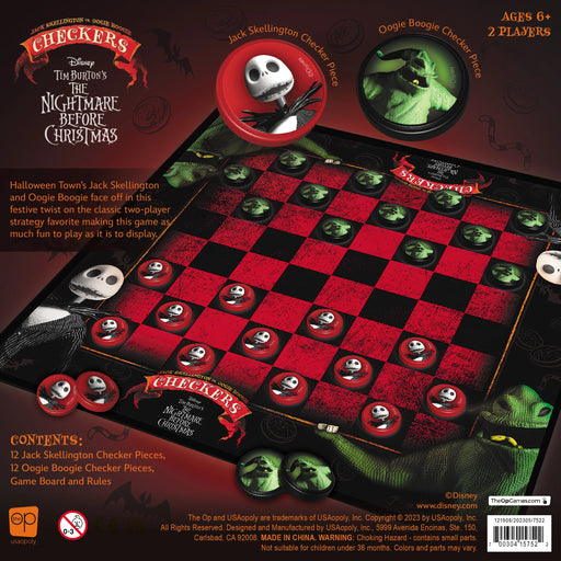 USAopoly - Checkers & Tic Tac Toe - Disney - Nightmare Before Christmas - Limolin 