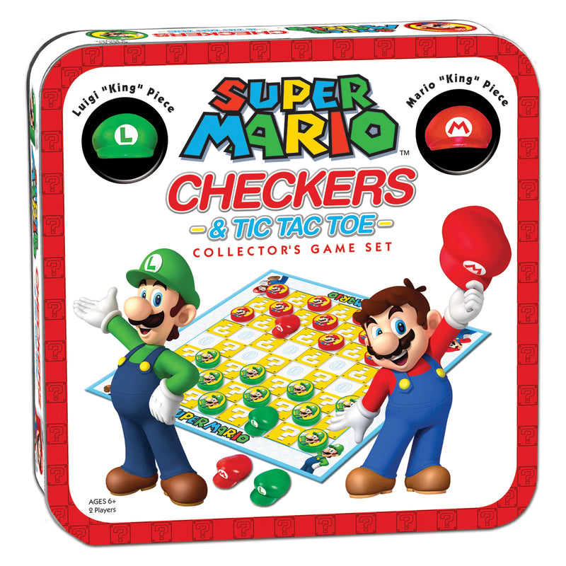 USAopoly - Tic Tac Toe/Checkers - Super Mario Vs Luigi - Limolin 