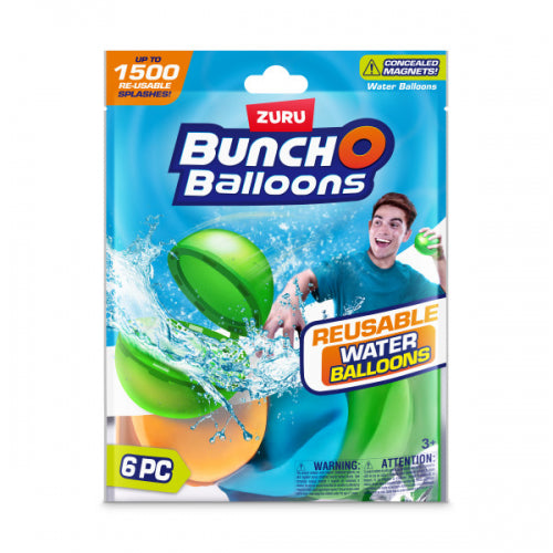University Games - BUNCH O BALLOONS - REUSABLE WATER BALLOONS 6PK - Limolin 