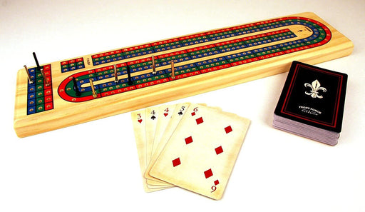 University Games - Cribbage Board - Solid Wood (Metal Pegs) - Limolin 
