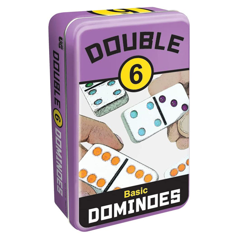 University Games - Dominoes - Basic - Double 6 - Color - Tin - Limolin 