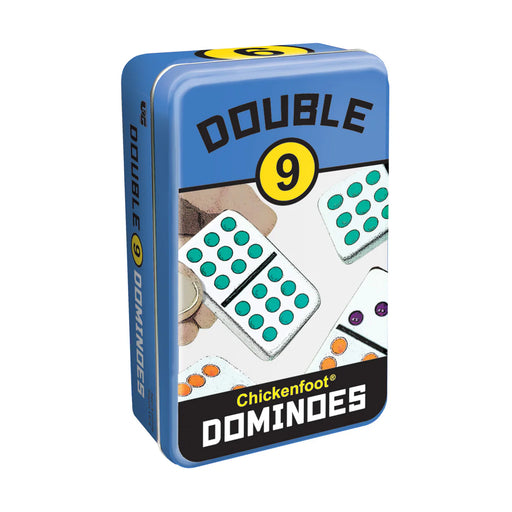 University Games - Dominoes - Chickenfoot - Double 9 - Color - Tin - Limolin 