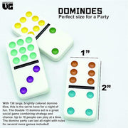 University Games - Dominoes - Party - Double 15 - Color - Tin - Limolin 