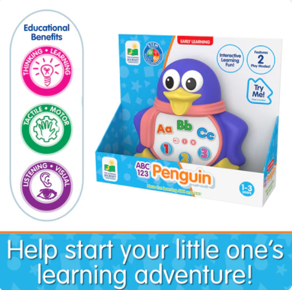 University Games - EARLY LEARNING ANIMALS - ABC & 123 PENGUIN - Limolin 