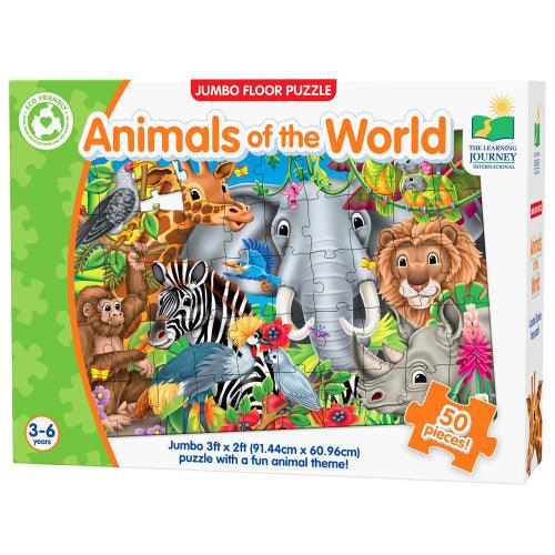 University Games - Jumbo Floor Puzzles - Animals of The World - Limolin 
