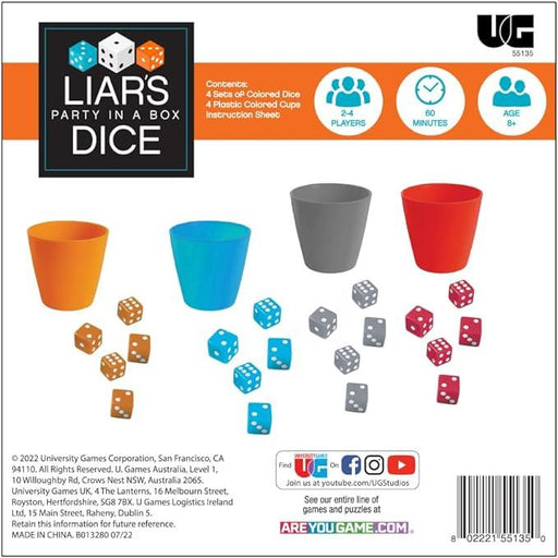 University Games - Liar'S Dice Party In A Box - Limolin 