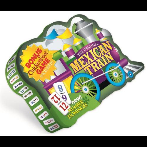 University Games - Mexican Train: Chicken Foot - Dlx - Double 12 Color Number - Dominoes - Limolin 
