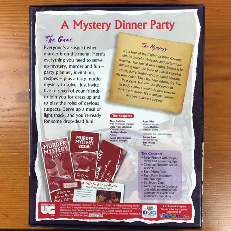 University Games - Murder Mystery - A Taste For Wine And Murder - Limolin 