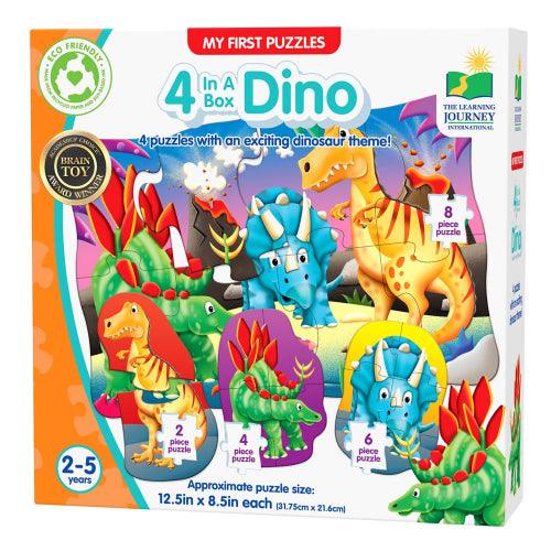 University Games - My First Puzzle Sets - 4-in-A-Box Puzzles - Dino - Limolin 