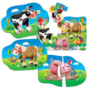 University Games - My First Puzzle Sets - 4-in-A-Box Puzzles - Farm - Limolin 