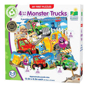 University Games - My First Puzzle Sets - 4-in-A-Box Puzzles - Monster Trucks - Limolin 