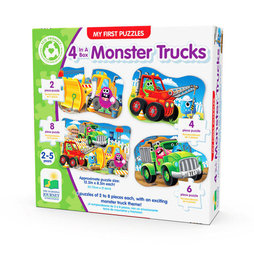 University Games - My First Puzzle Sets - 4-in-A-Box Puzzles - Monster Trucks - Limolin 