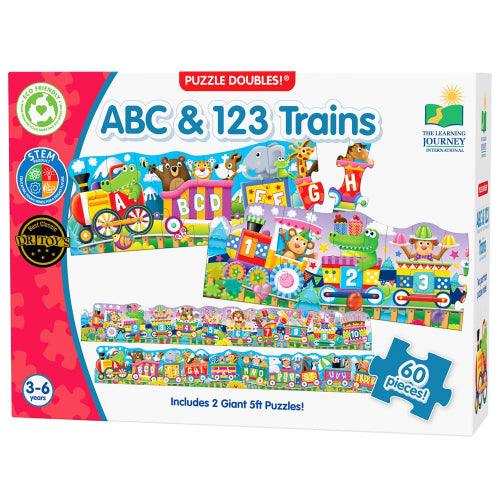 University Games - Puzzle Doubles - Giant Abc & 123 Train Floor Puzzles - Limolin 