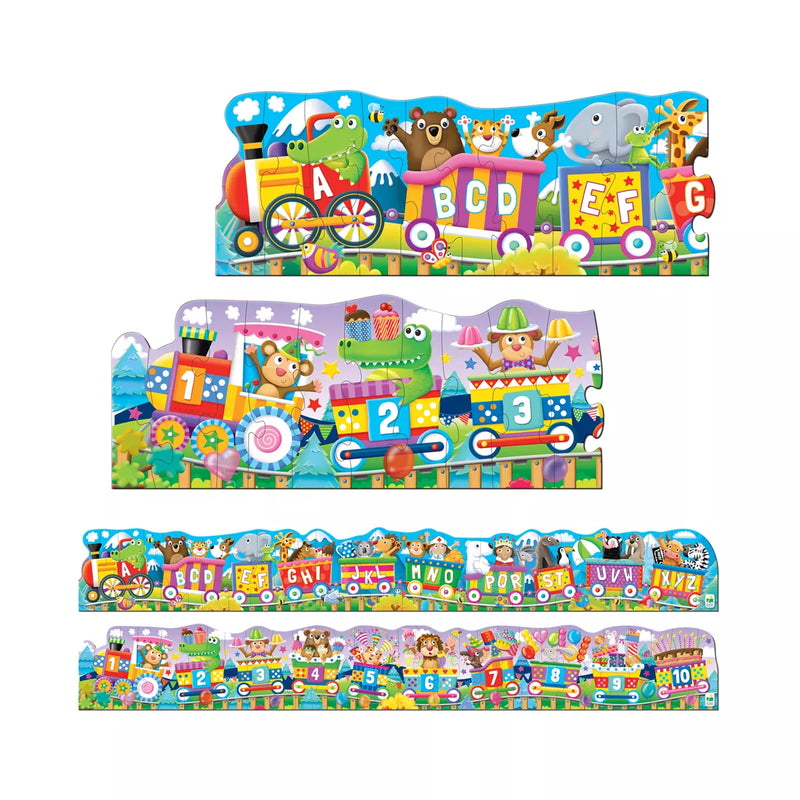 University Games - Puzzle Doubles - Giant Abc & 123 Train Floor Puzzles - Limolin 