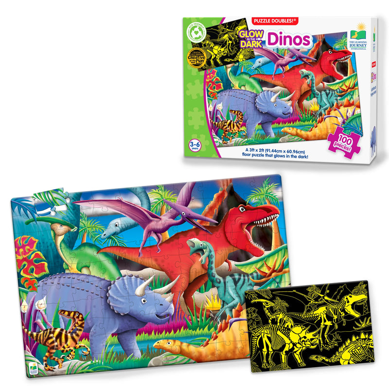 University Games - Puzzle Doubles - Glow In The Dark - Dinos (Updated) - Limolin 