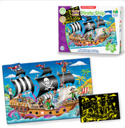 University Games - Puzzle Doubles - Glow In The Dark - Pirate Ship - Limolin 