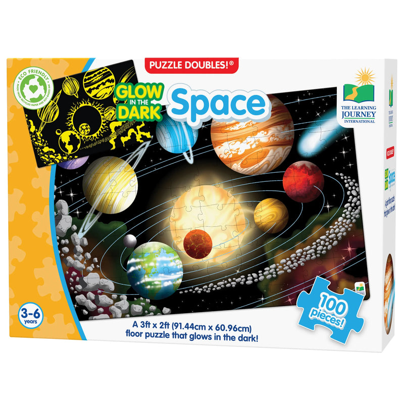 University Games - Puzzle Doubles - Glow In The Dark - Space - Limolin 