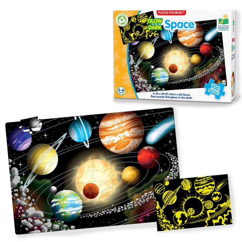 University Games - Puzzle Doubles - Glow In The Dark - Space - Limolin 