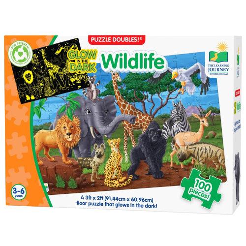 University Games - Puzzle Doubles - Glow In The Dark - Wildlife (Updated) - Limolin 