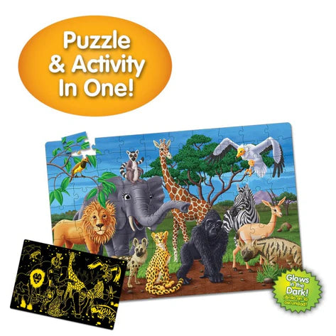 University Games - Puzzle Doubles - Glow In The Dark - Wildlife (Updated) - Limolin 