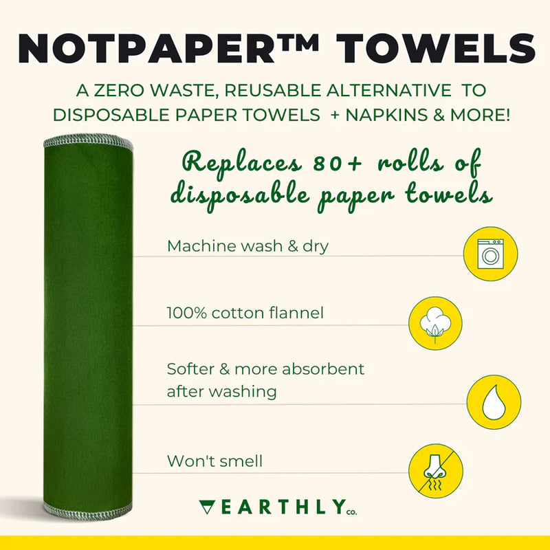 EARTHLY CO - Reusable Paper Towel 10/PK Forest Walk