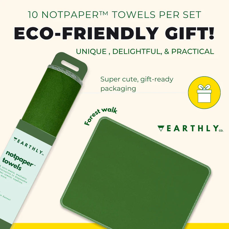 EARTHLY CO - Reusable Paper Towel 10/PK Forest Walk